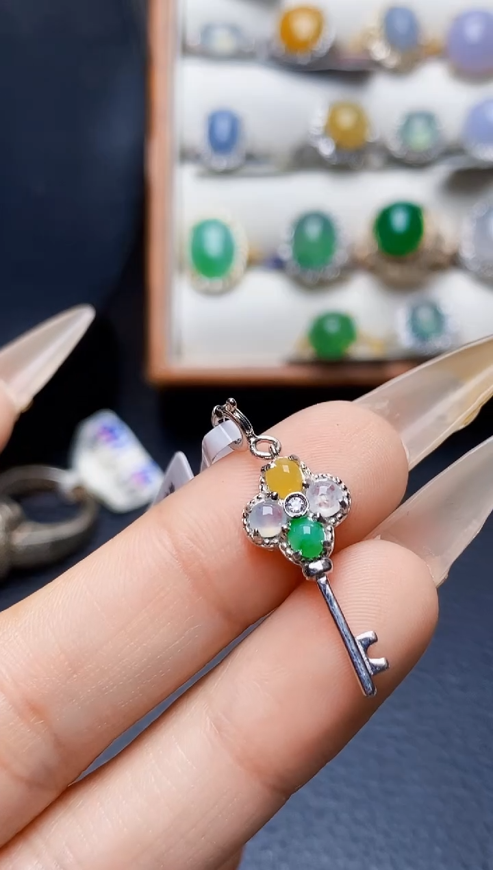 银S925镶嵌戒指翡翠5084