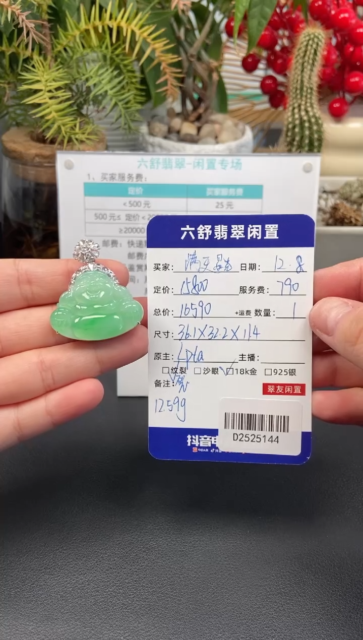 颈饰18K金镶嵌翡翠满**光D2525144