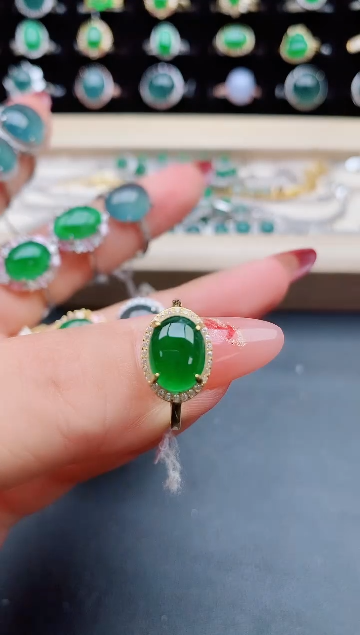 【闪购商品】翡翠戒指银S925镶嵌5080550