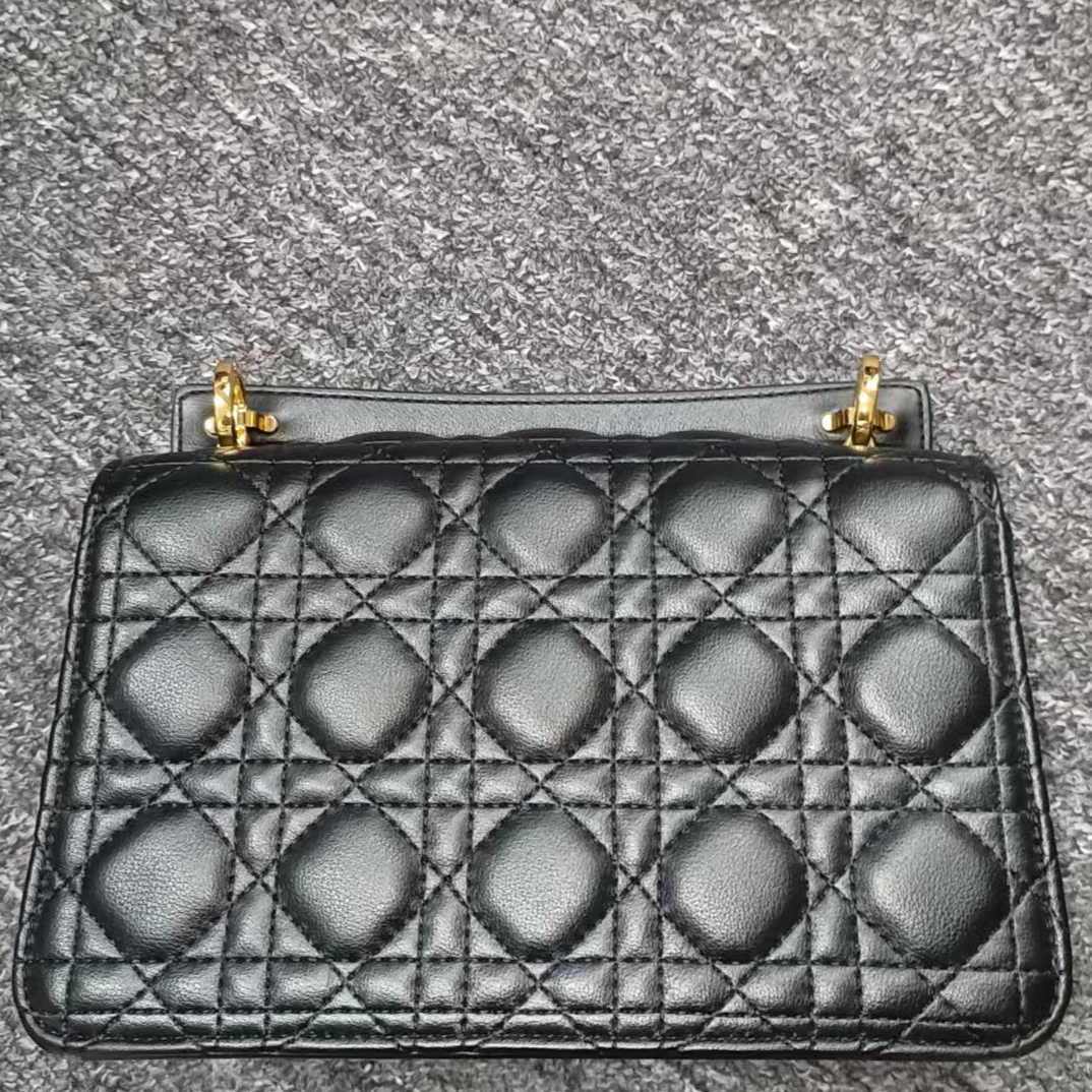 姝宴真皮女包私人定制珍珠链条大号黑色