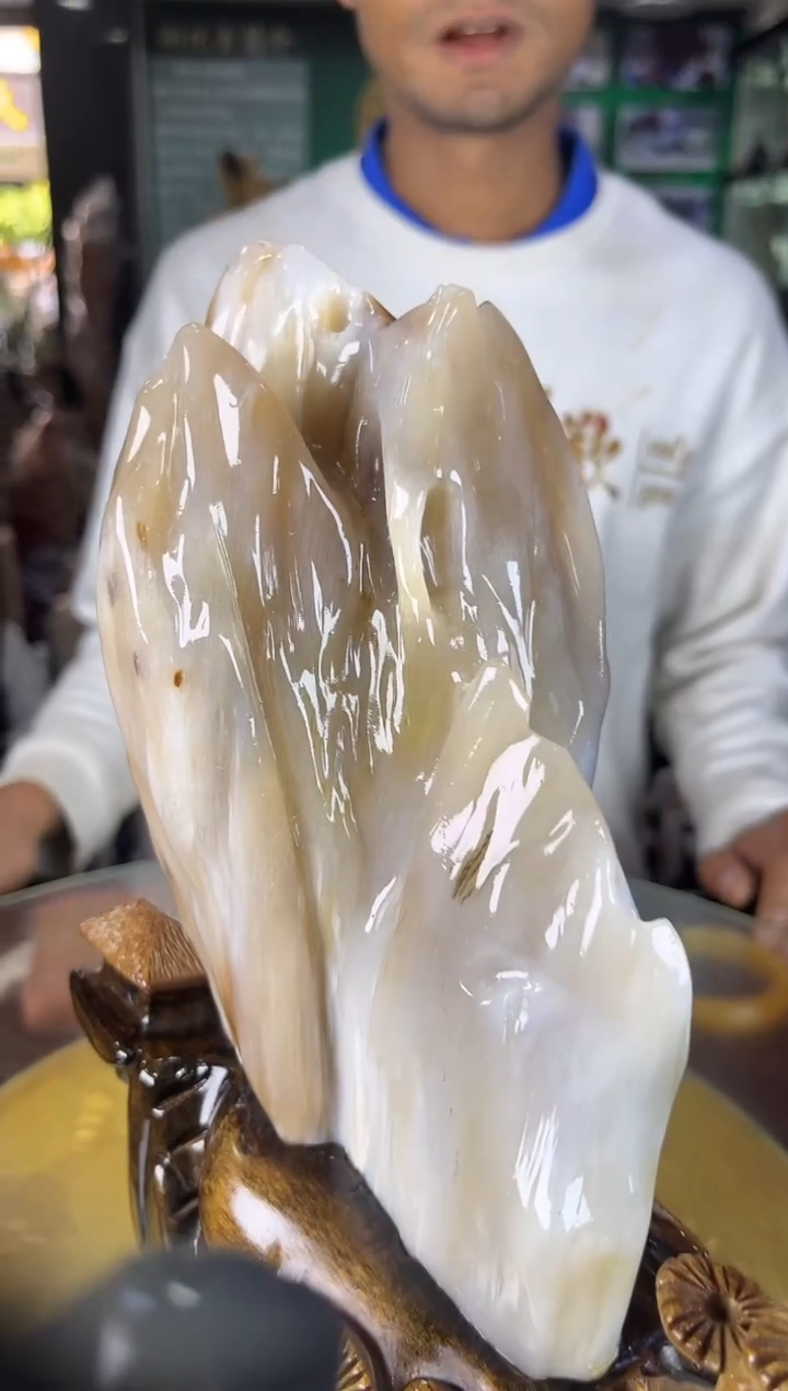 未镶嵌珠宝奇石硅化玉缅甸天然树化玉摆件