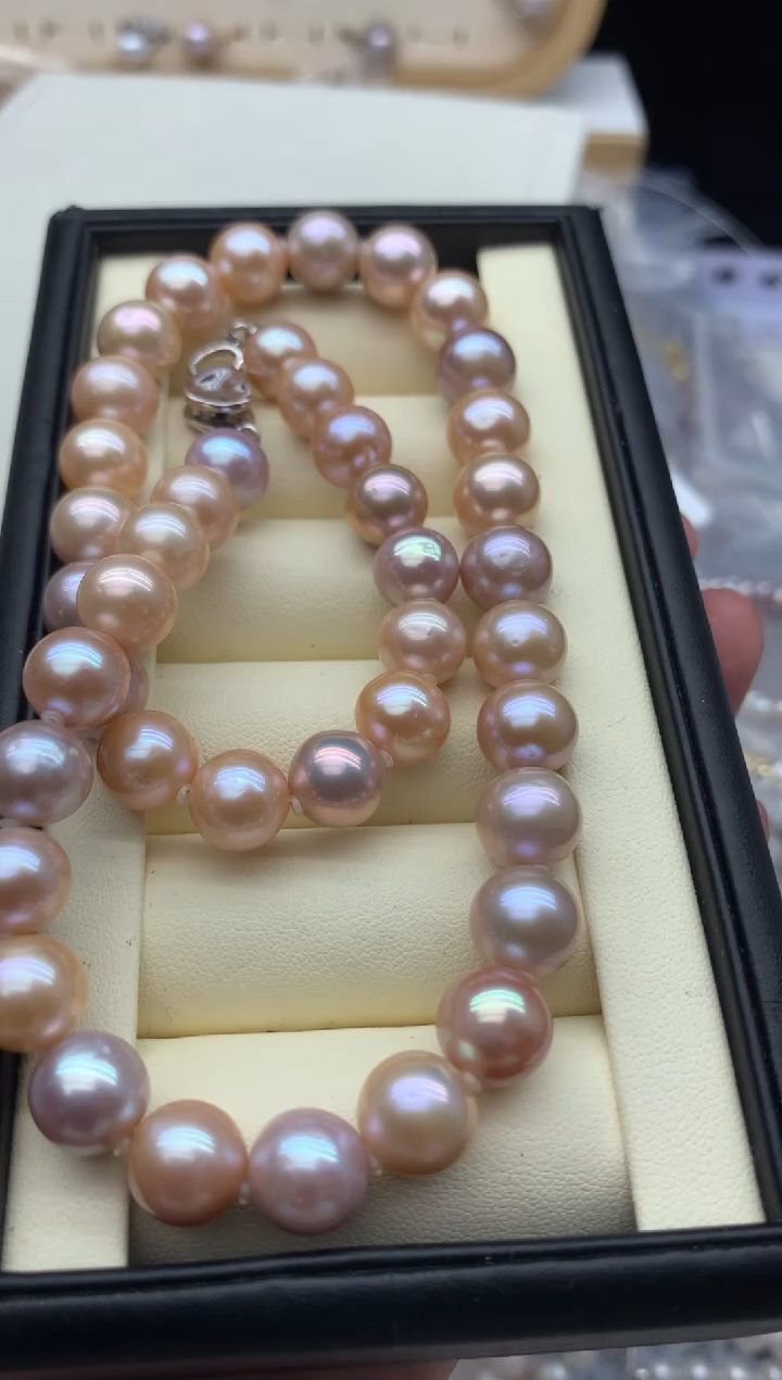 项链银S925镶嵌淡水珍珠，非无暇