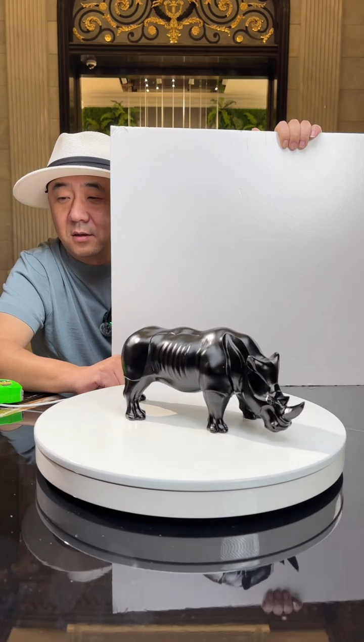 【闪购商品】摆件AJ06613琉璃黑犀牛艺术摆件