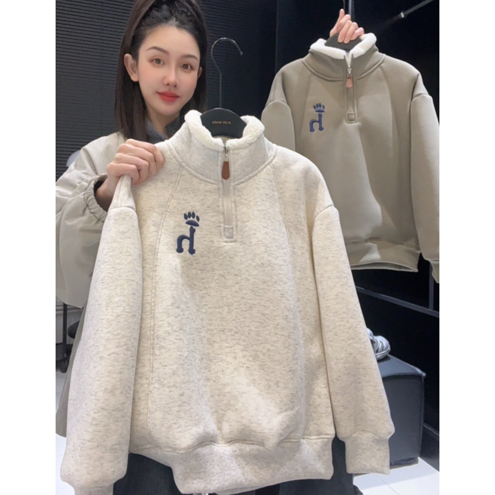 《现货现发》男童加绒加厚防风卫衣新款立领加厚上衣中大童保暖长袖