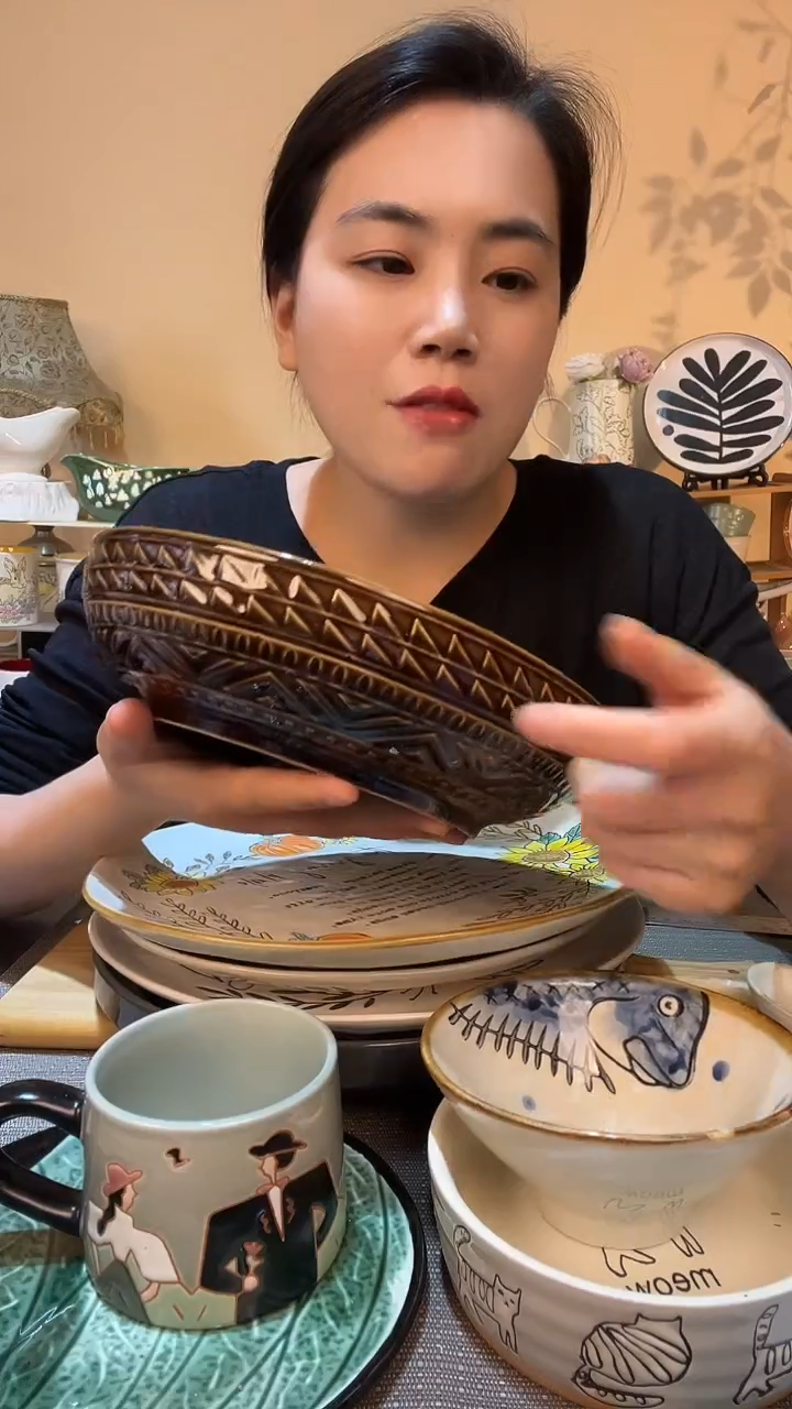 瓷片9英寸深盘 微瑕款 介意勿拍