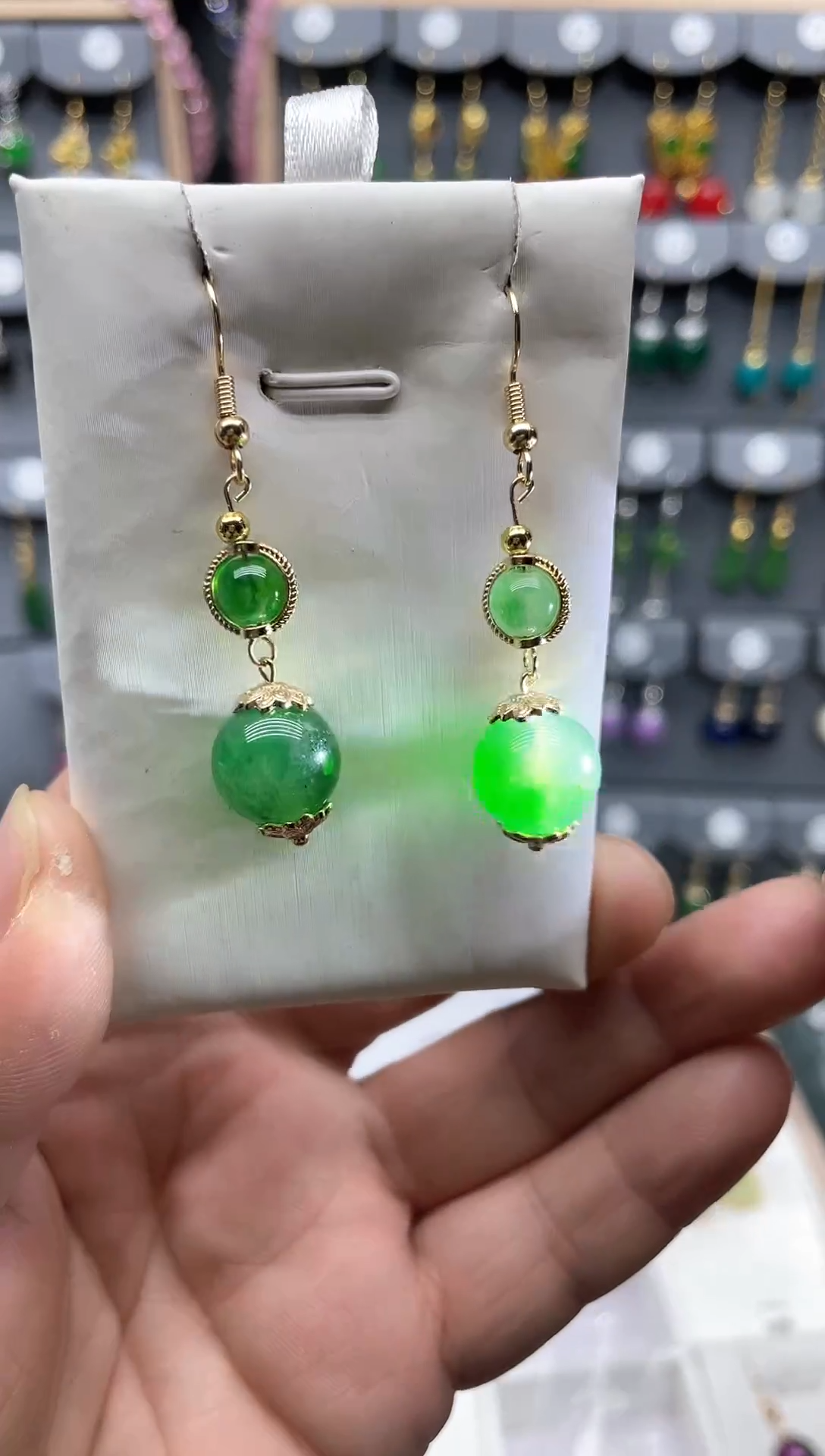 【闪购商品】玛瑙/玉髓耳坠14K金镶嵌时尚耳饰111