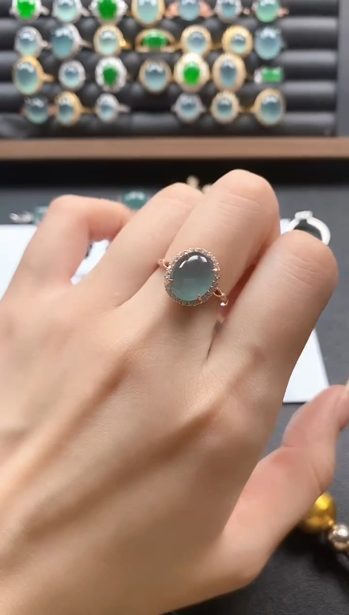 银S925镶嵌戒指翡翠5111
