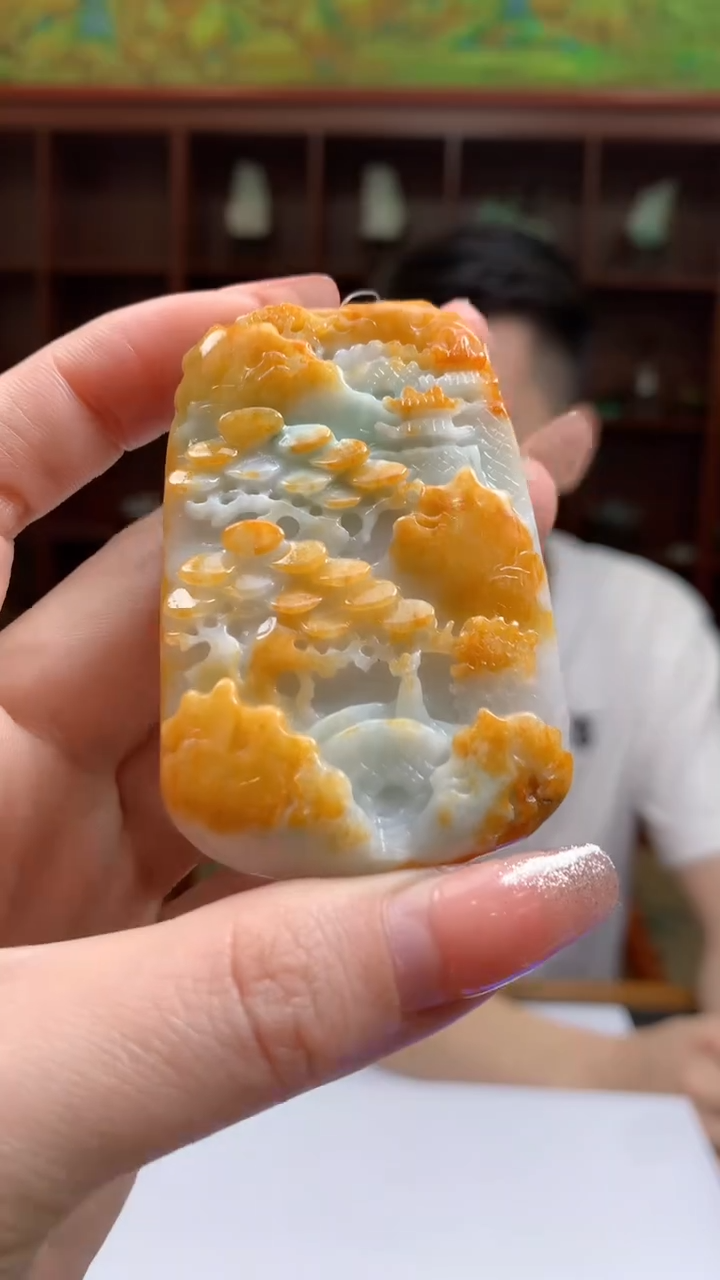 【闪购商品】定制翡翠未镶嵌1049ry-毛货挂件27
