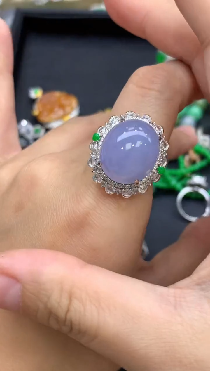 18K金镶嵌戒指翡翠875-中国好珍宝