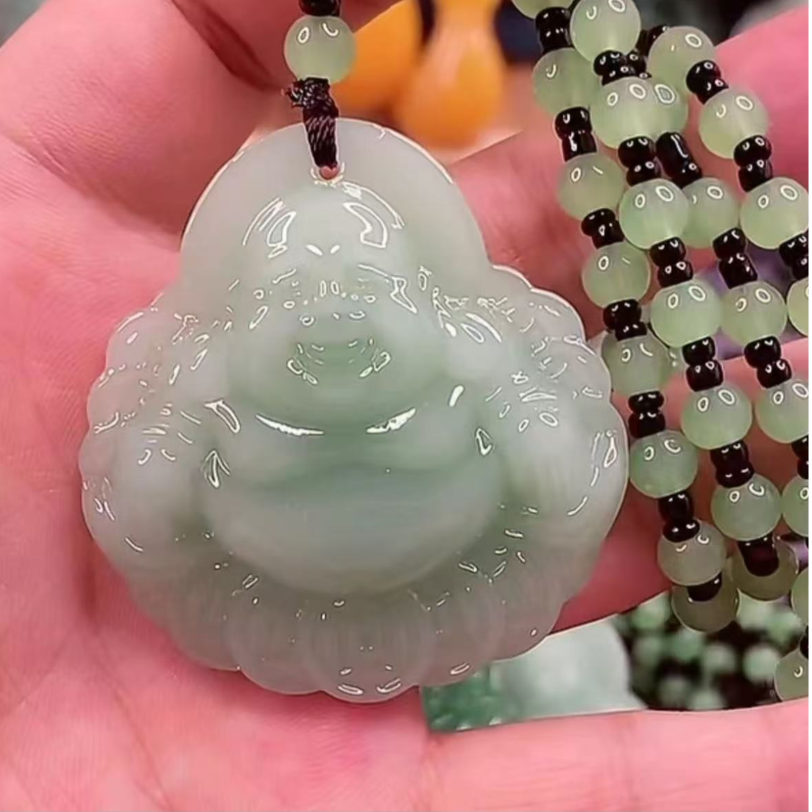 hh时尚饰品浅绿色金钱佛公