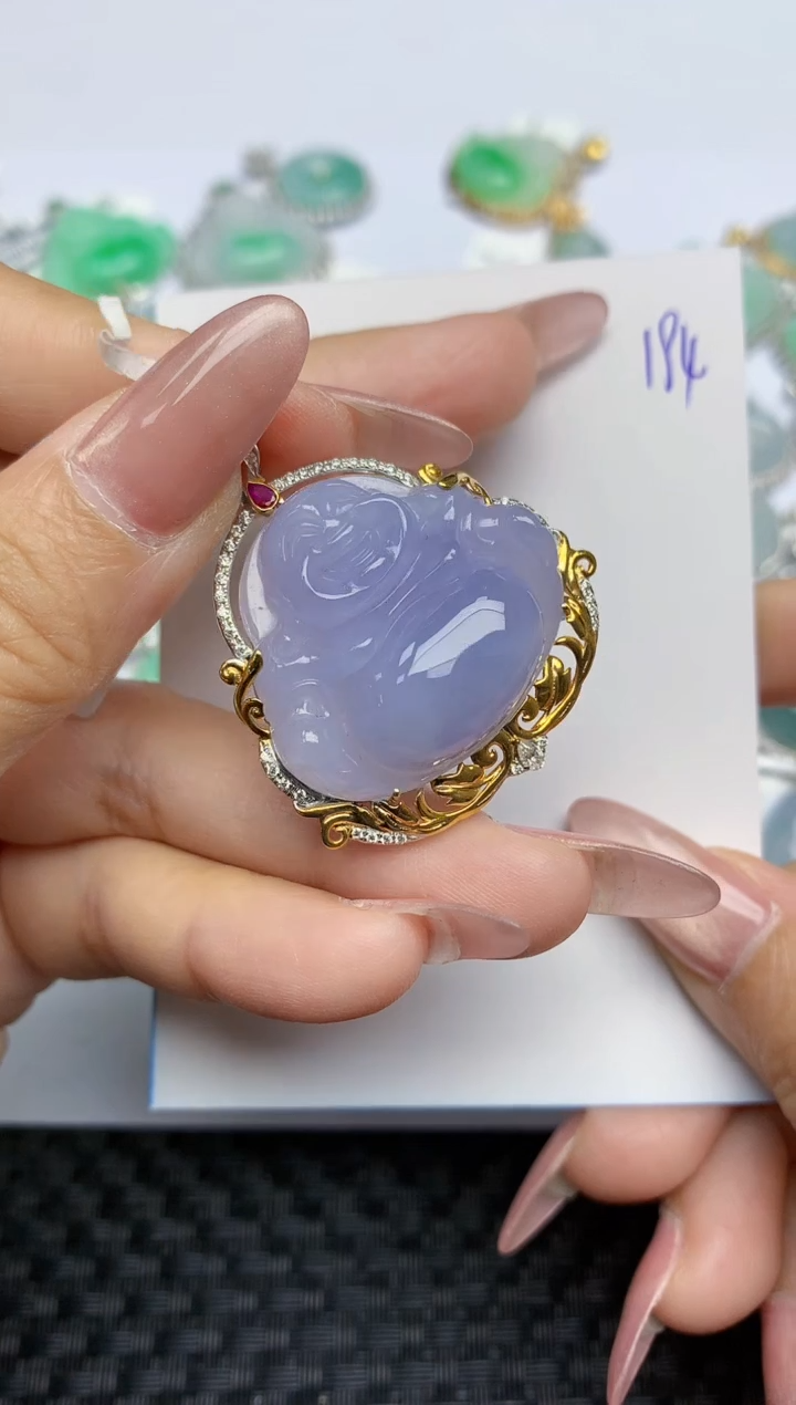 【闪购商品】翡翠颈饰18K金镶嵌天然A货翡翠 194