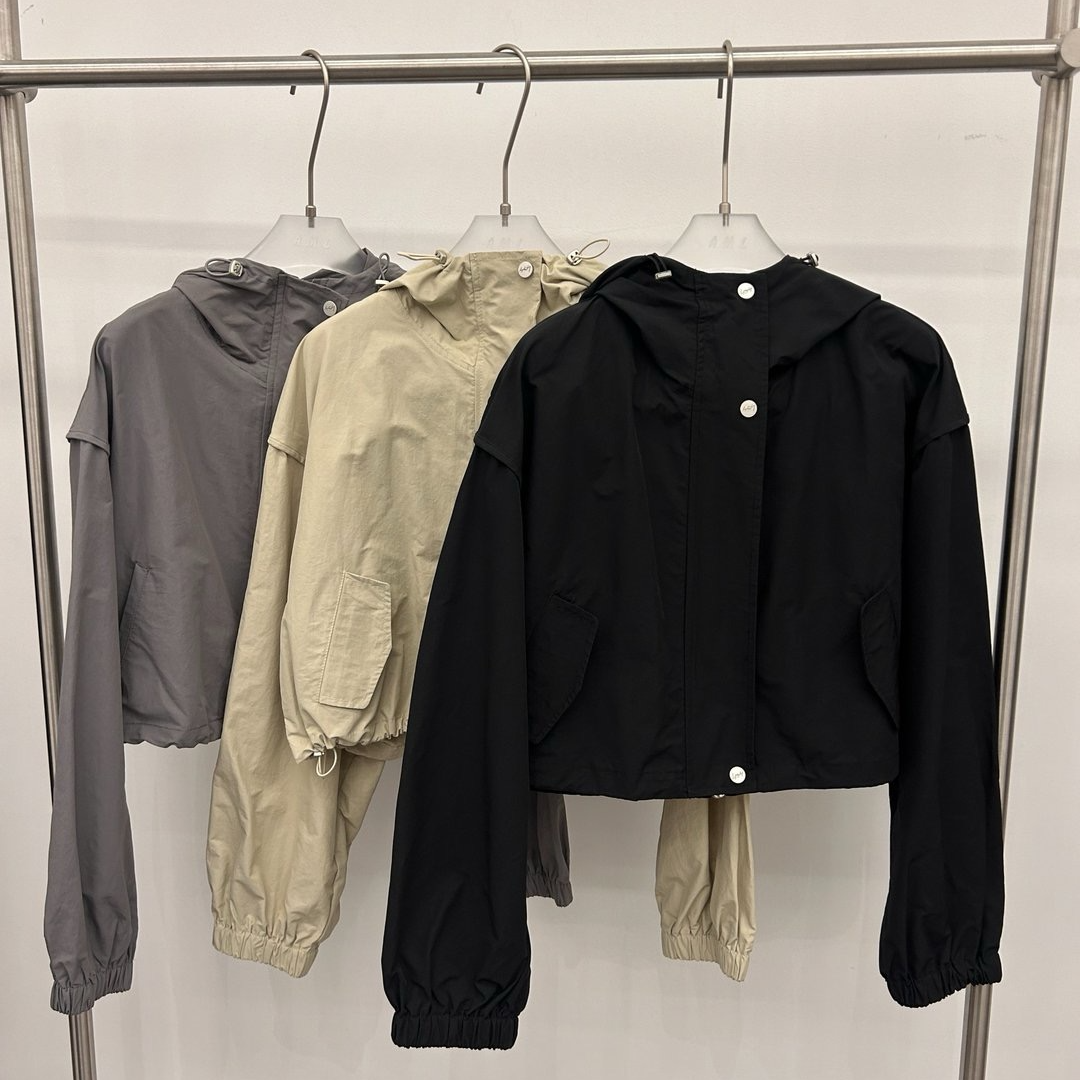 女休闲短外套宽松风衣百搭轻熟风春季连帽长袖春秋短款