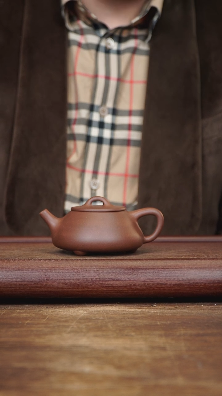 【闪购商品】紫砂茶壶150ml 全手平盖石瓢 紫泥