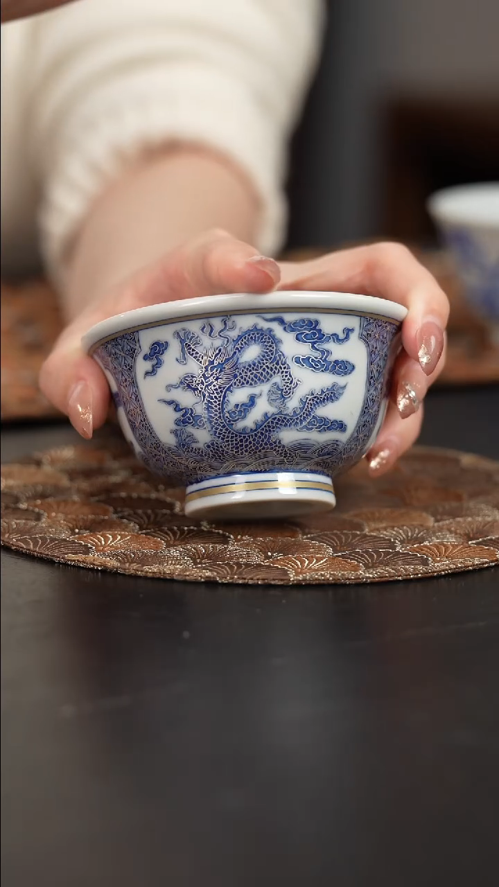 【闪购商品】杯四景堂青花描银