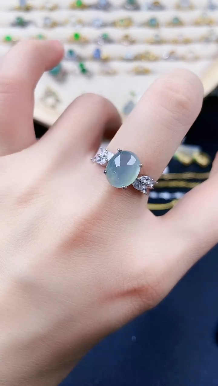 【闪购商品】翡翠银S925镶嵌戒指564644