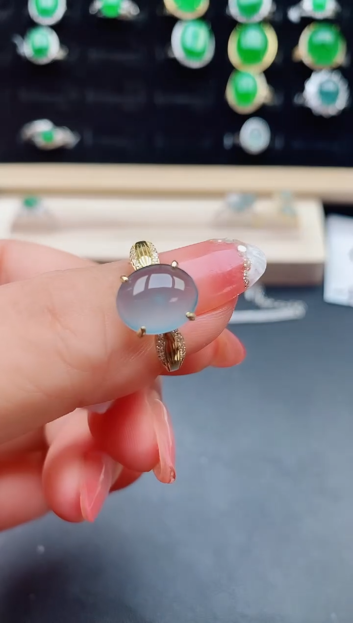 【闪购商品】翡翠戒指银S925镶嵌058080