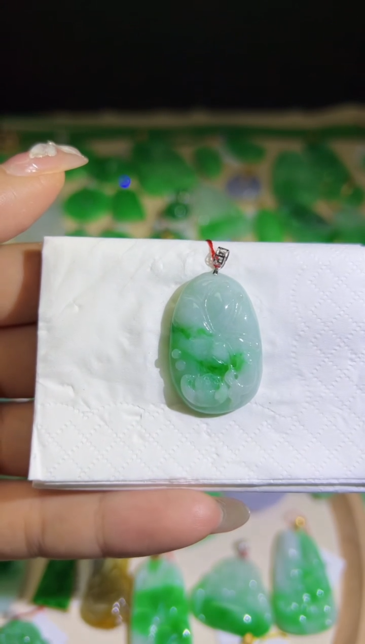 【闪购商品】翡翠颈饰18K金镶嵌Q缅料A货翡翠/支持复检/一件