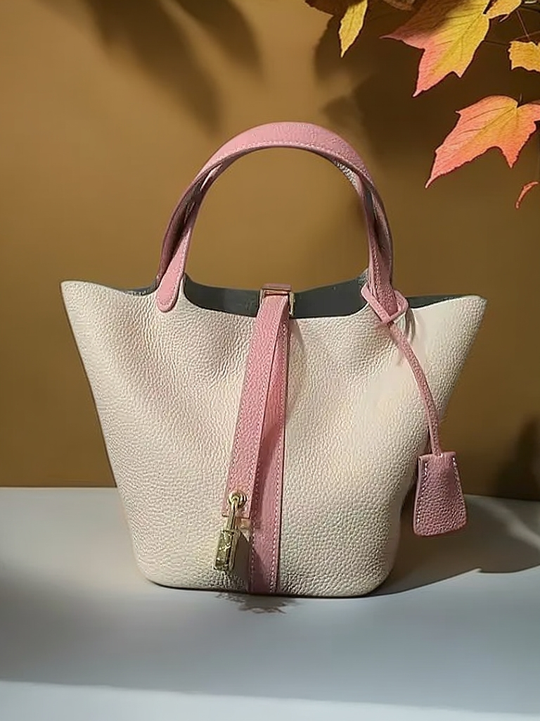 601-642#真皮时尚女包轻奢百搭韩版单肩肩包中包纯色通勤斜跨