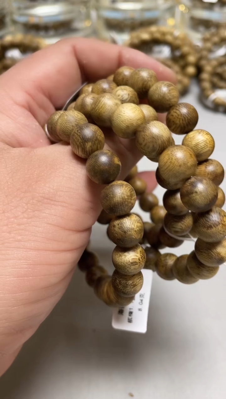 【闪购商品】沉香手串海南莺歌绿虎斑圆珠单圈1.1多样性发其一