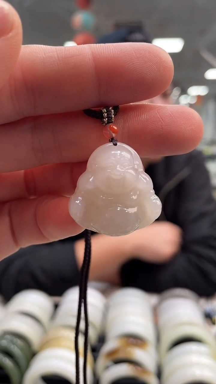 颈饰未镶嵌和田玉紫藕佛公吊坠随机发一件