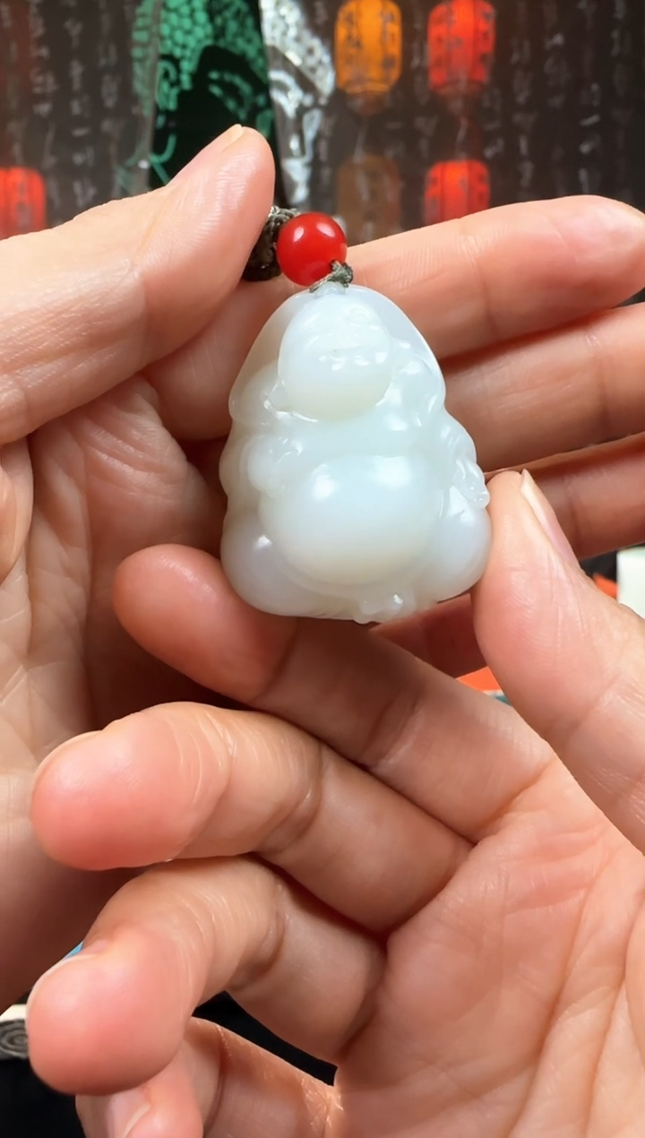 未镶嵌和田玉挂件弥勒