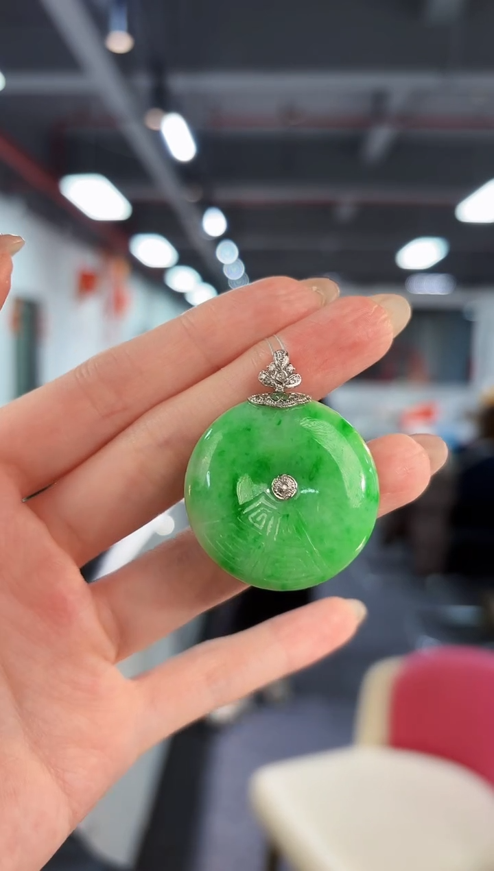 【闪购商品】翡翠颈饰18K金镶嵌缅料A货/支持复检/一件