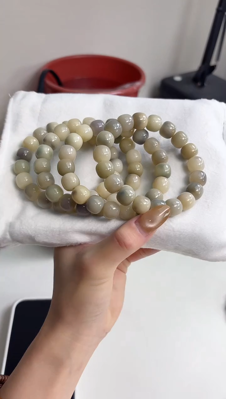 手串菩提根/象牙果沐g33半山烟雨玉化桶珠11*12mm手串