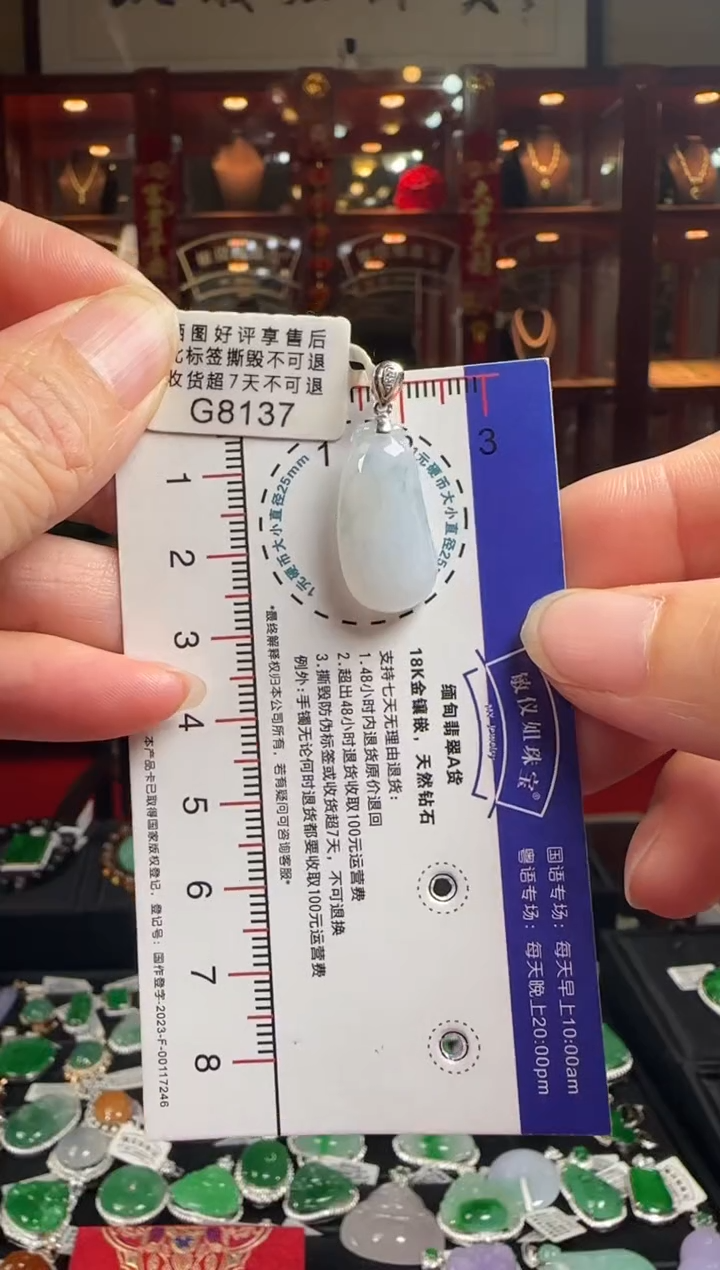 【闪购商品】翡翠颈饰18K金镶嵌G8137福瓜