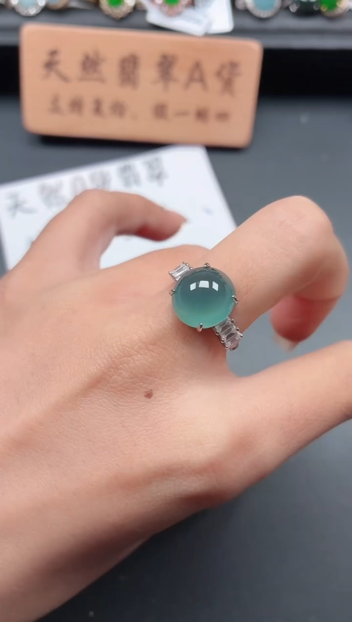 银S925镶嵌戒指翡翠1111