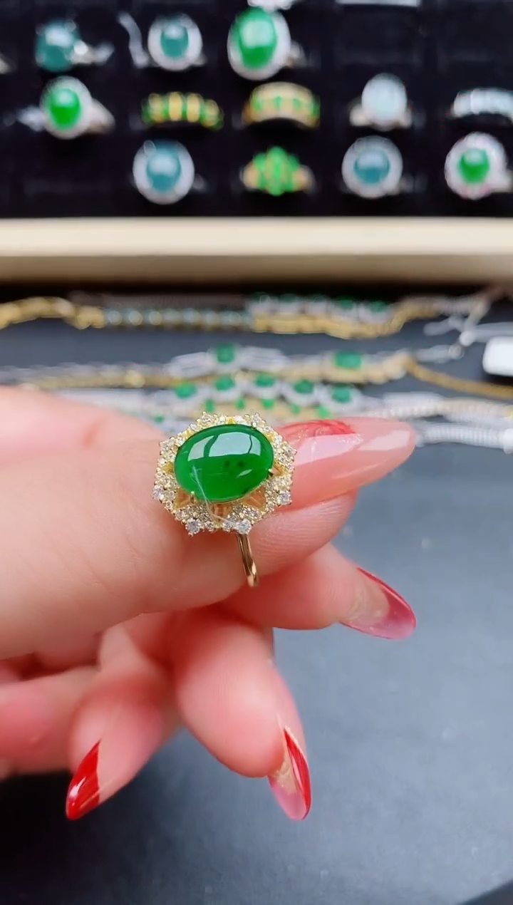 【闪购商品】翡翠戒指银S925镶嵌50805850