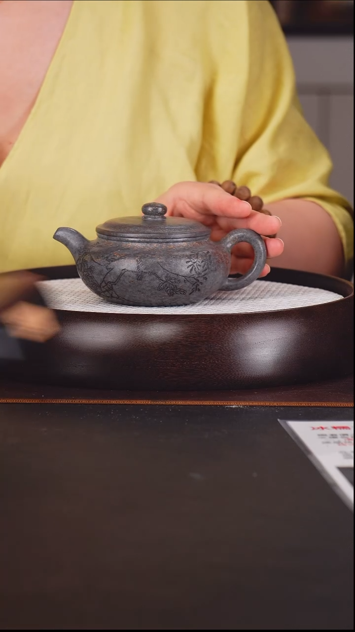 茶壶紫砂潘春芳 仿古37 手磨天青 230毫升
