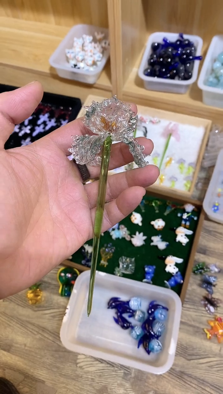 琉璃手工艺品鸢尾花