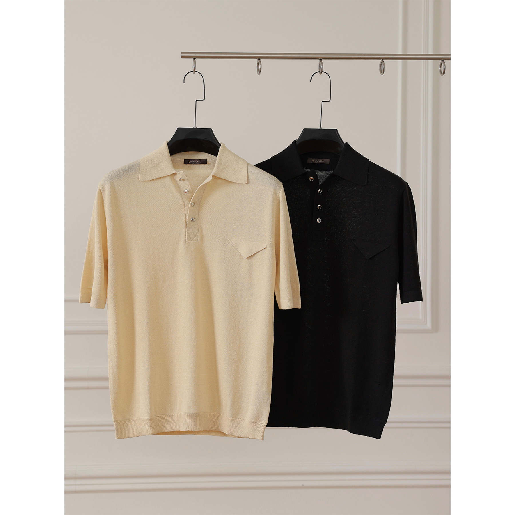 HolyMen | upw松弛老钱6040麻棉透气慵懒翻领短袖polo