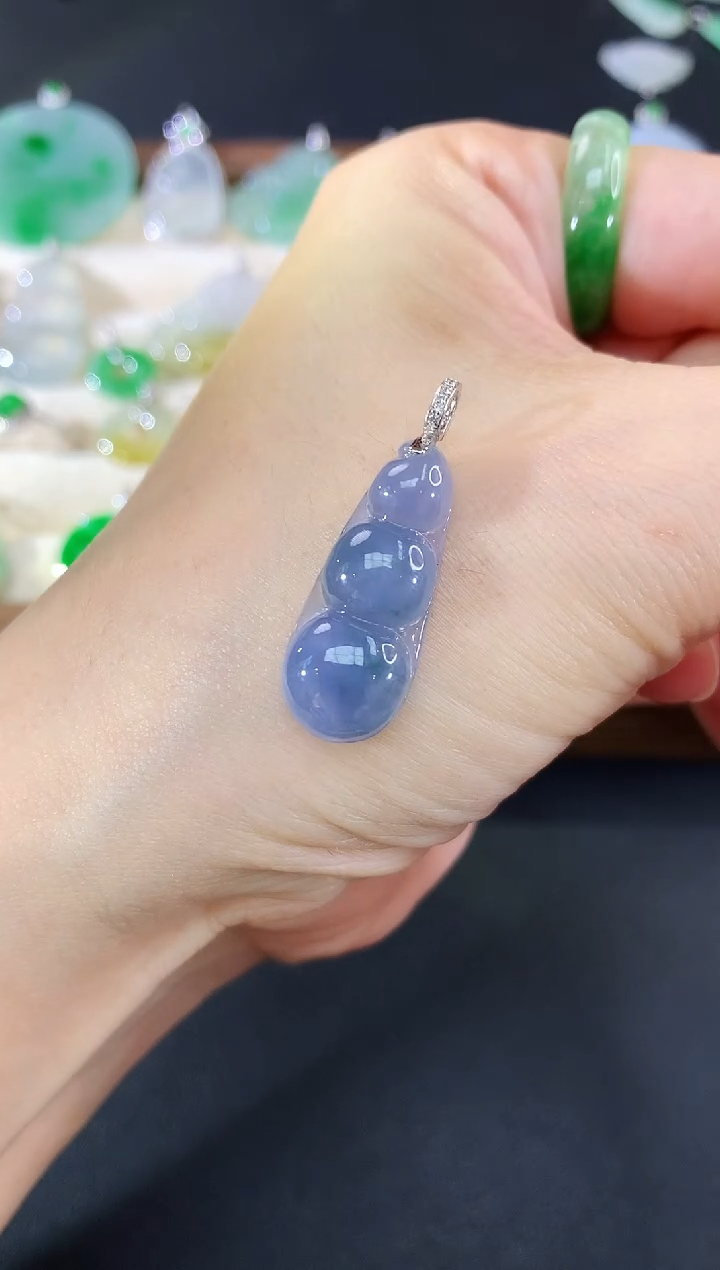 吊坠(不含链)18K金镶嵌翡翠73|1680