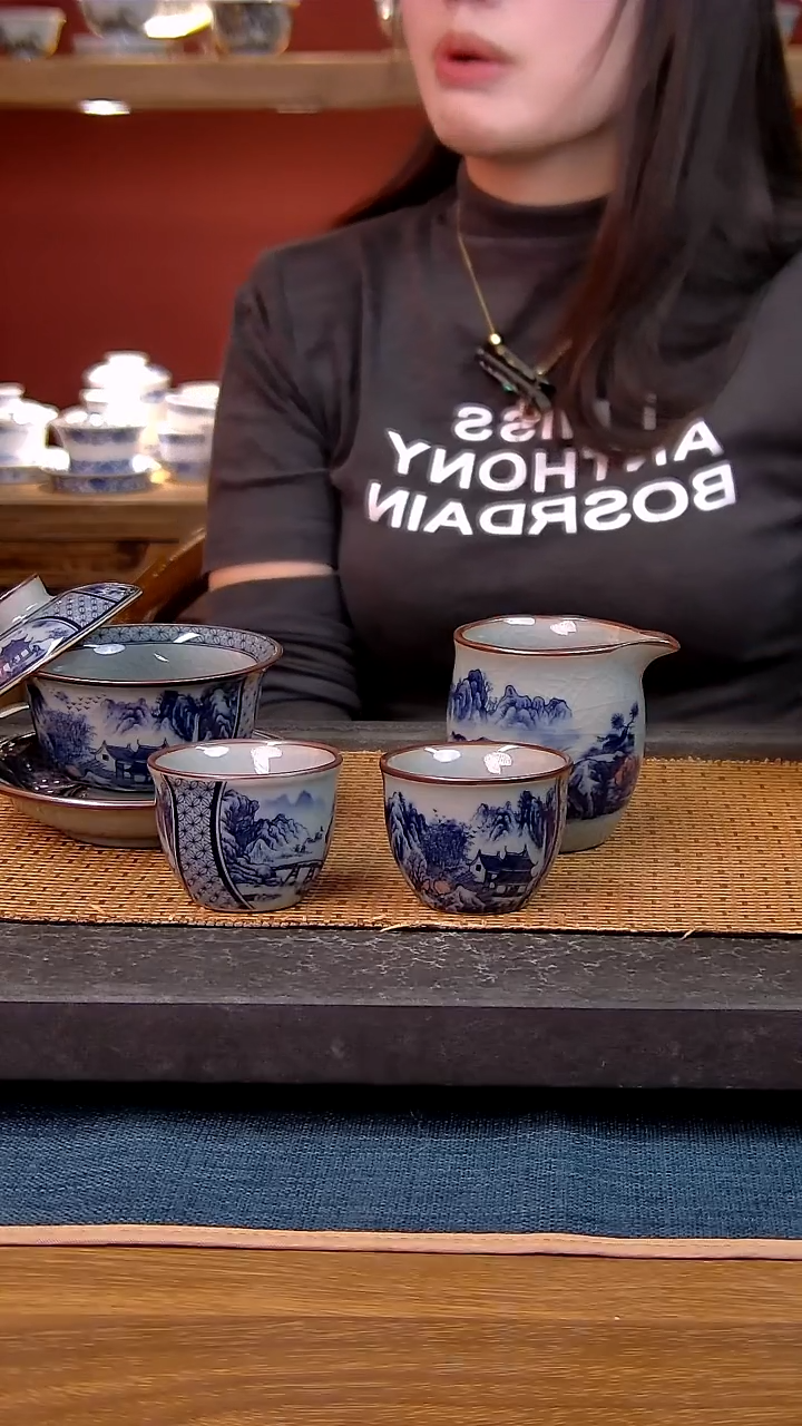 简装家用款4件套 老陶泥开片纹陶瓷茶具