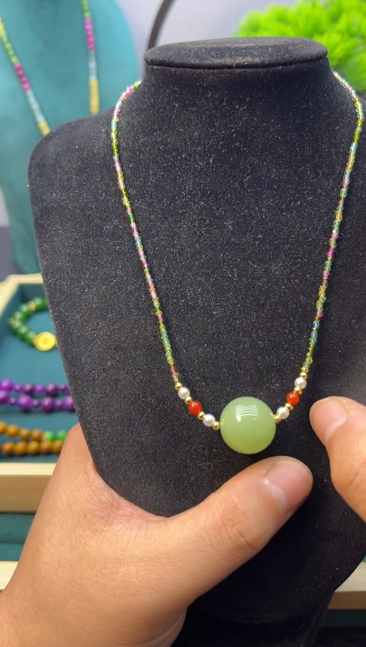 【闪购商品】和田玉耳饰14K金镶嵌X213      