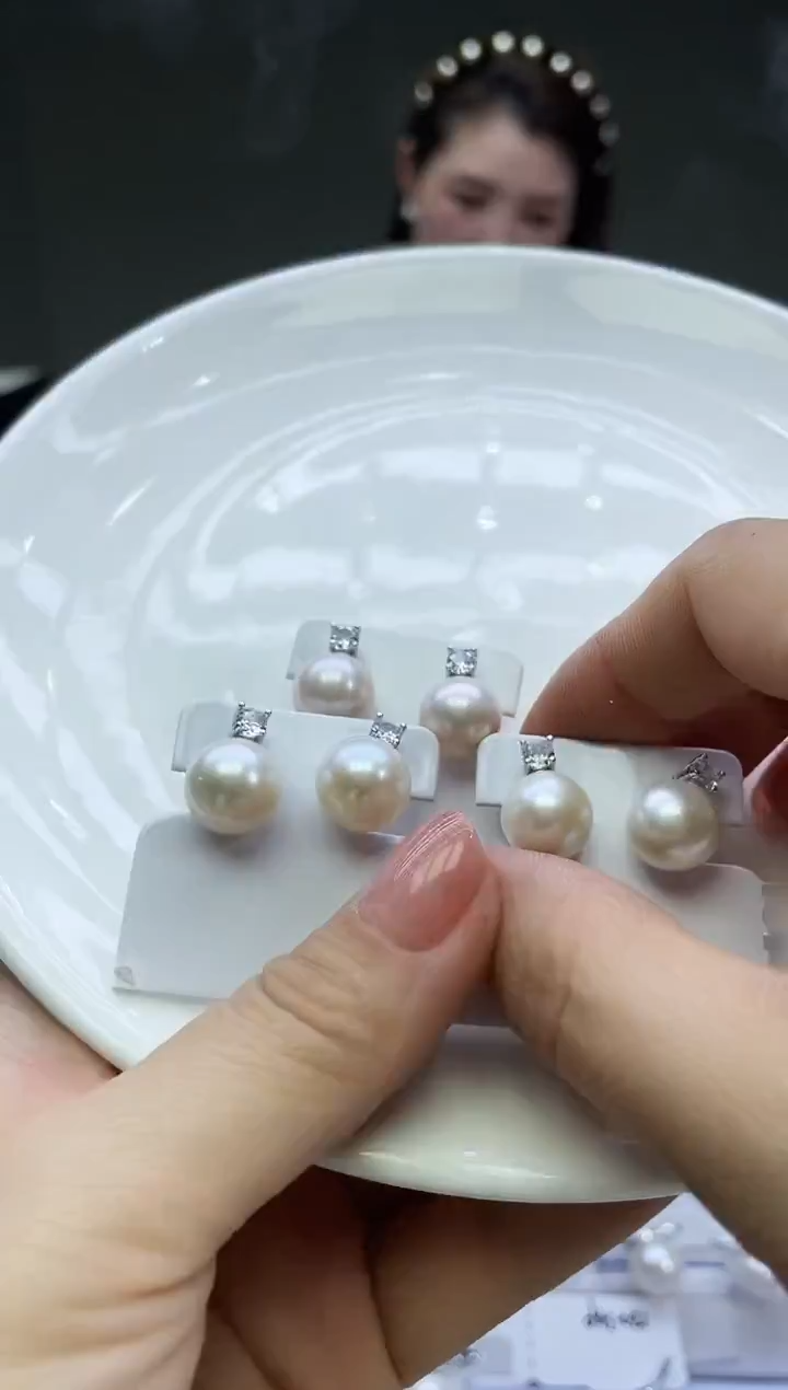 未镶嵌耳饰淡水珍珠白色系戴妃