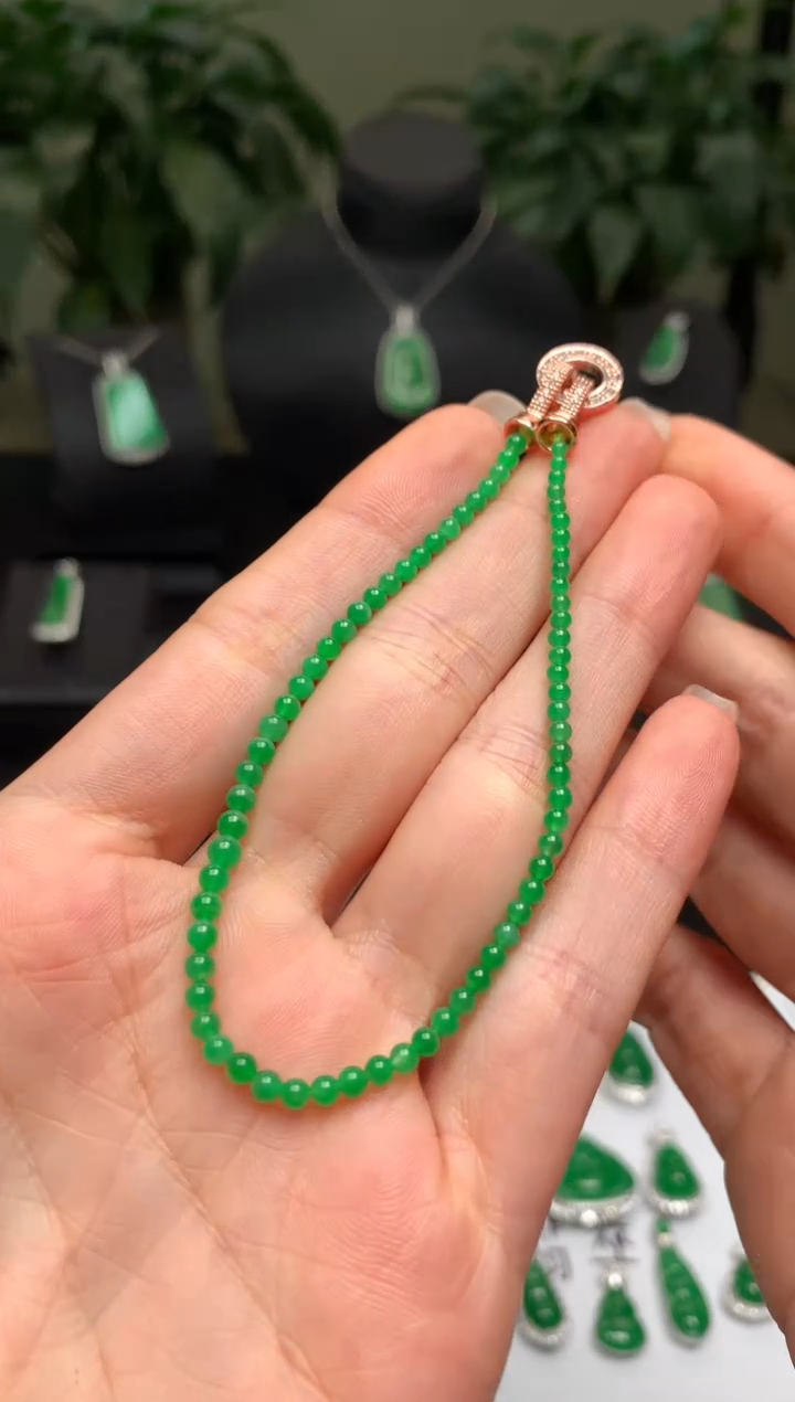 未镶嵌手链翡翠小米珠
