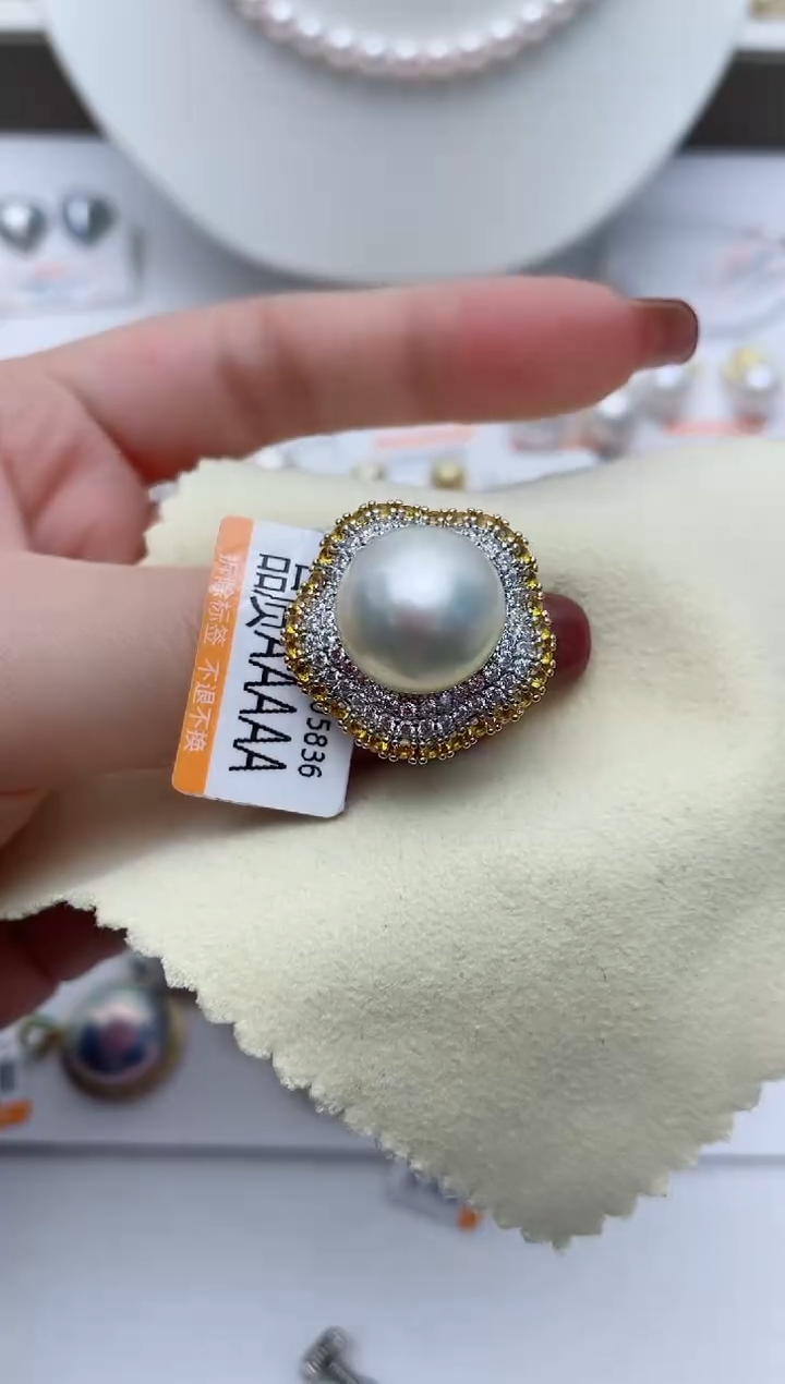 【闪购商品】海水珍珠戒指银S925镶嵌W52