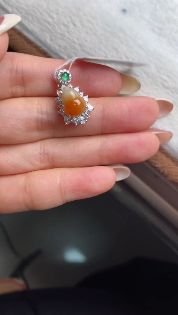 银S925镶嵌戒指翡翠天然A货翡翠