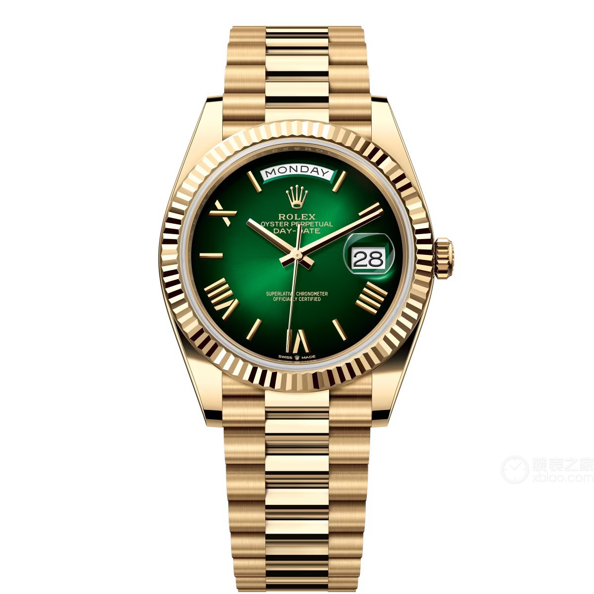 未使用 Rolex/劳力士 劳力士星期日历型系列m228238-0069烟熏绿