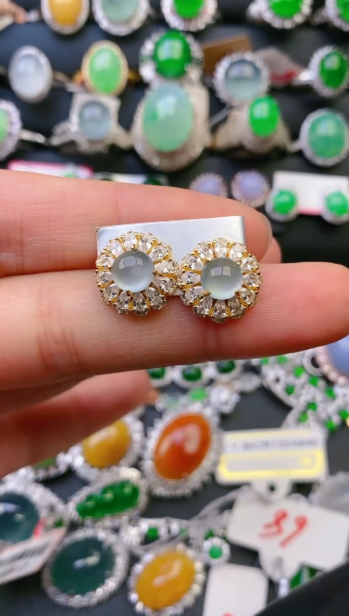 【闪购商品】翡翠戒指银S925镶嵌天然A货翡翠1