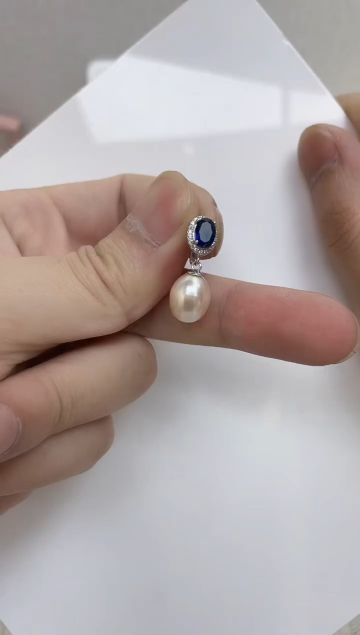 淡水珍珠银S925镶嵌颈饰  