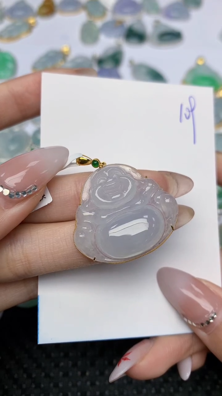 【闪购商品】翡翠颈饰18K金镶嵌天然翡翠A货 109