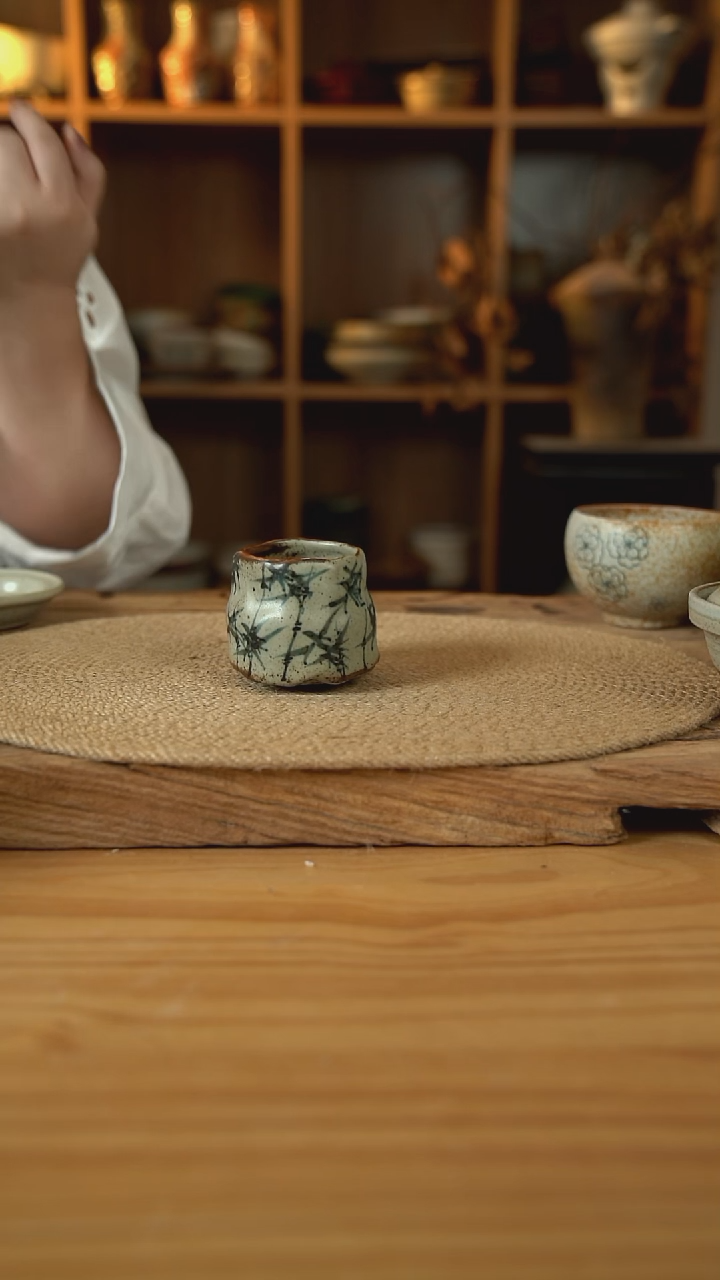 福利手绘系列的1号竹子茶杯1个