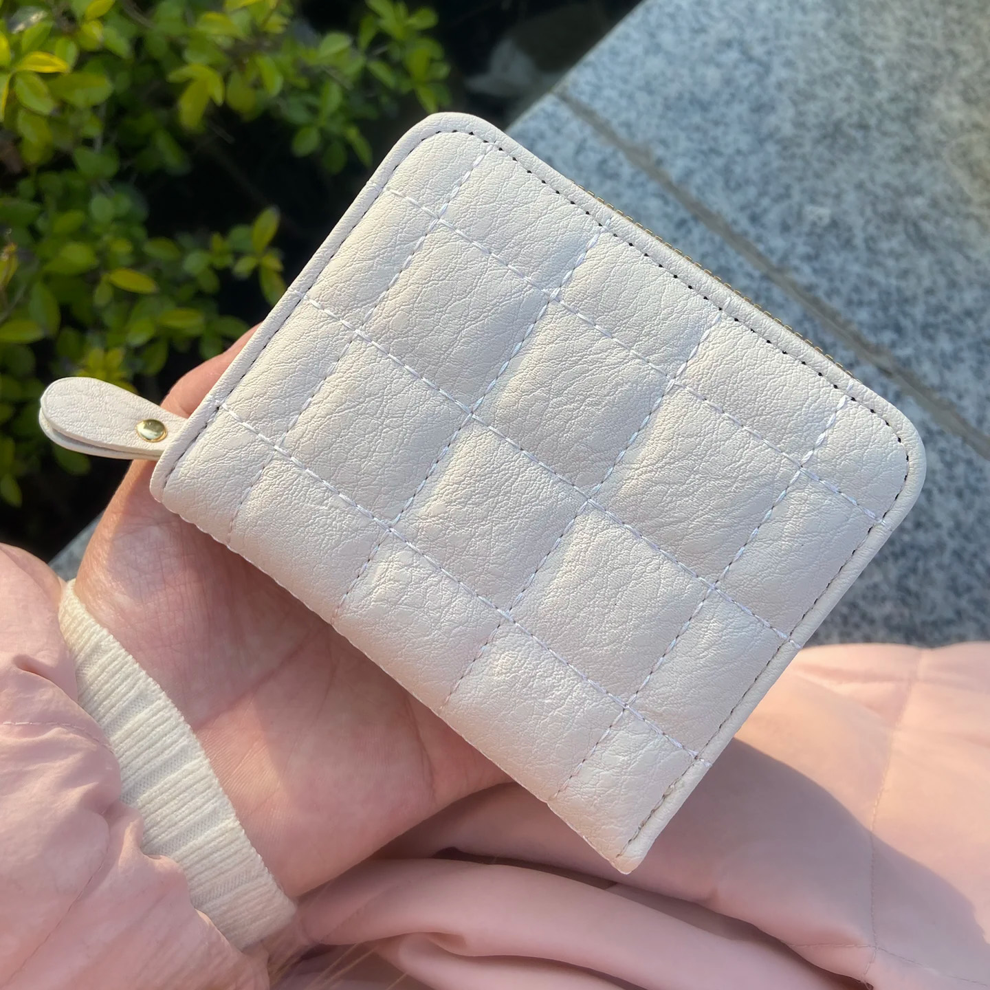 软绵豆腐块复古日韩风钱包卡包一体便携钱夹ins小香风女学生钱包