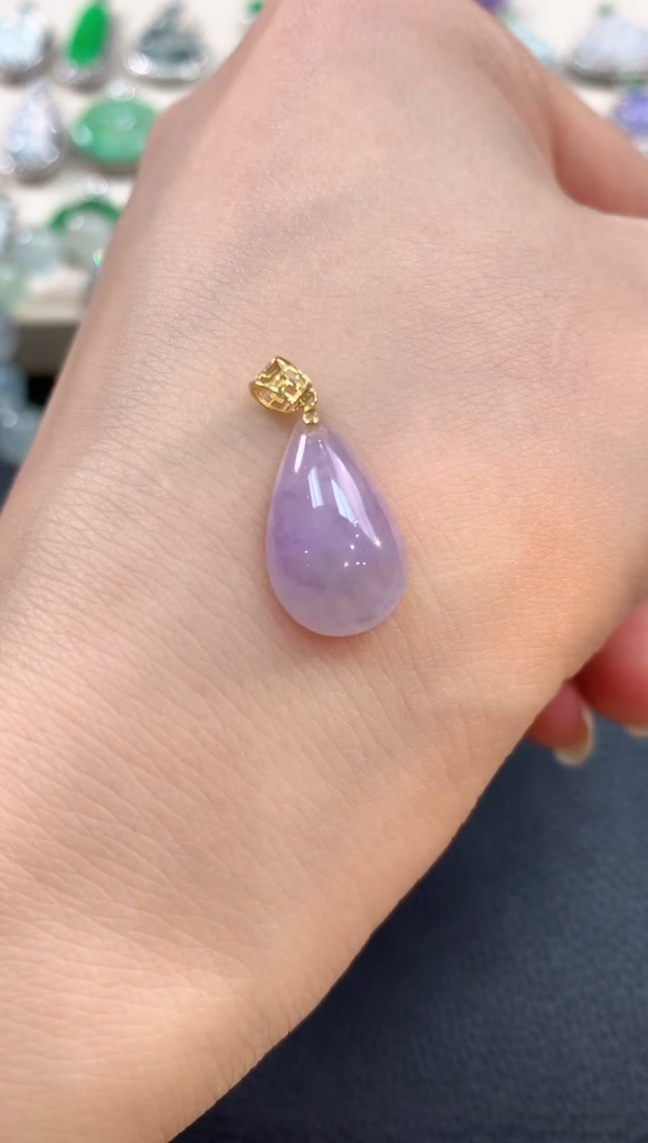 【闪购商品】翡翠吊坠(不含链)18K金镶嵌b3紫货有色差