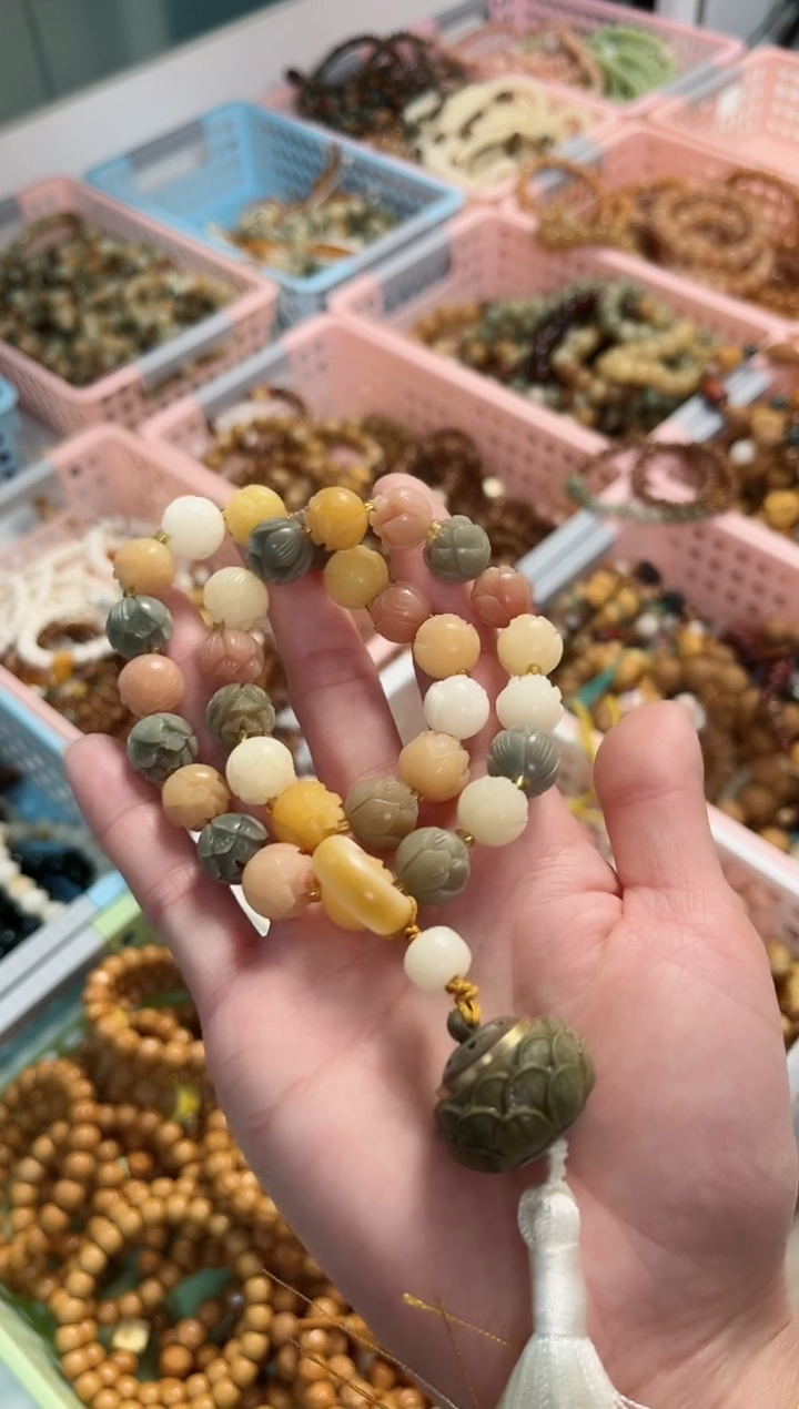 【闪购商品】菩提根/象牙果手串步步升莲有钱花双圈