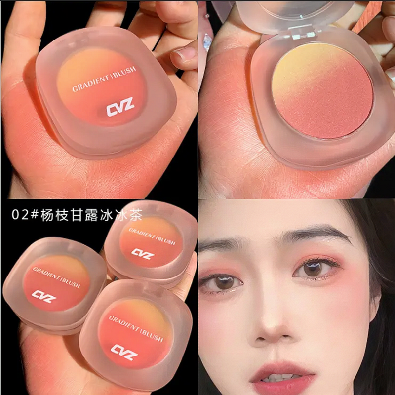 新款女彩妆三色渐变腮红蜜桃可爱元气修容腮红盘粉色学生党日系