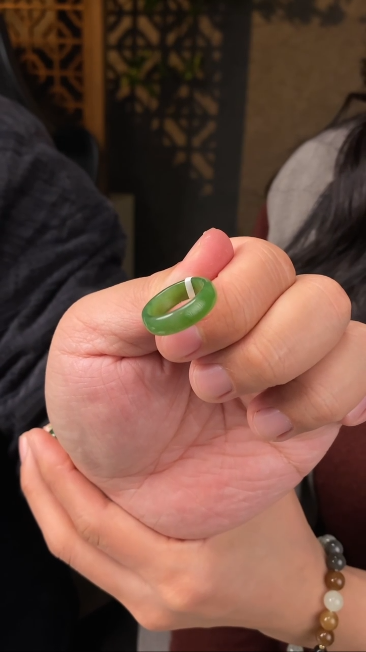 【闪购商品】和田玉碧玉7号矿戒圈未镶嵌【玉道侠侣】